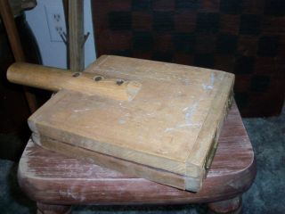 Old Vintage Wood Press Mold - - Flower Press??? photo