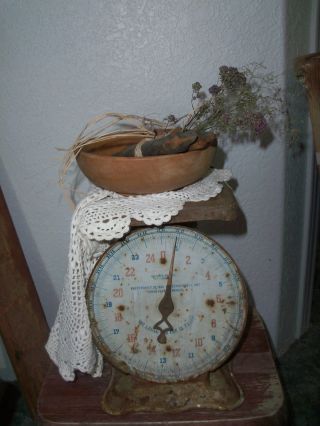 Vintage American Cuttlery Scales Gathering W/ Grungy Candle & ++ - Pat Dated 1913 photo