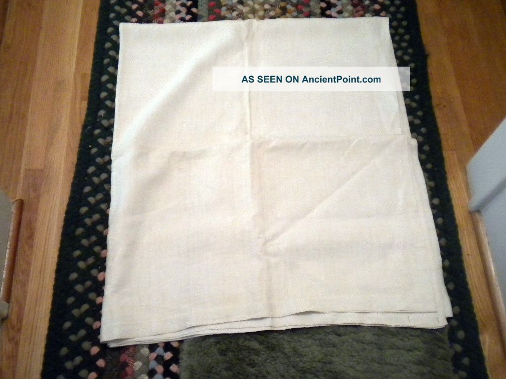 Antique 19thc Linen Sheet 56x94 Very Good Condition Qualty Thread Count Primitives photo