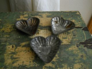 Vintage Tin Heart Molds photo
