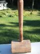 Vintage Antique Heavy Large Wooden Mallet Hammer Tenderizer Primitives photo 1
