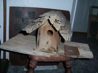 Old Vintage Hand Made Wooden Bird House photo