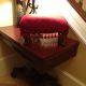 ~antique~victorian Foot Stool~red Velvet~fringe~horsehair & Straw Stuffed~early Primitives photo 8