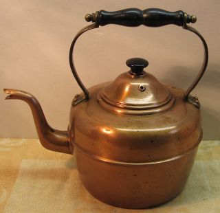 Antique Early Rare 1800 ' S Copper Tea Kettle Pot,  England,  Look photo