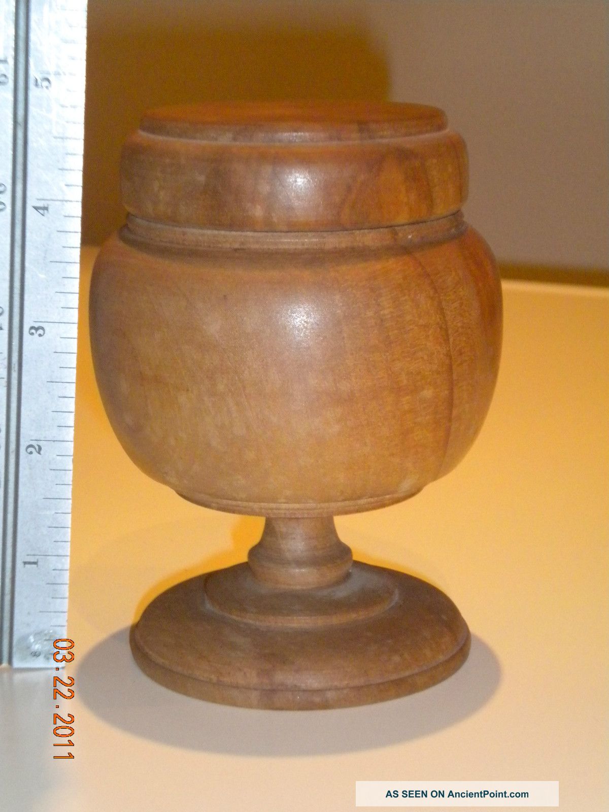 Jake Brubaker Saffron Cup,  Signed Lancaster Pa Artist.  Carved At Kutztown Folk Primitives photo