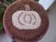 Primitive Folk Art Hooked White Pumpkin Rug/mat From Sherry ' S Heart Prhg~ehag Primitives photo 3
