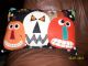 Handmade Penny Rug Folk Art Pillow - Fall /halloween - Halloween Gang - Cat,  Owl,  Jacks Primitives photo 2