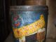 Olde Primitive/antique 4lb.  Progress Roasted Coffee Bucket W/ Dried Sunflowers Primitives photo 4