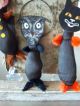 Halloween Ornies Handmade Set 3 Owl Witch Cat Bowl Fillers Ooak Primitives photo 4