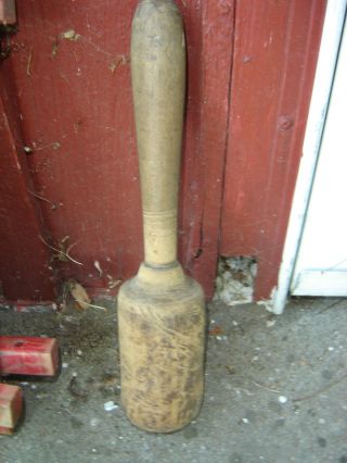 Antique=vintage=kitchen Wood Masher =its Been Around The Horn A Few Times photo
