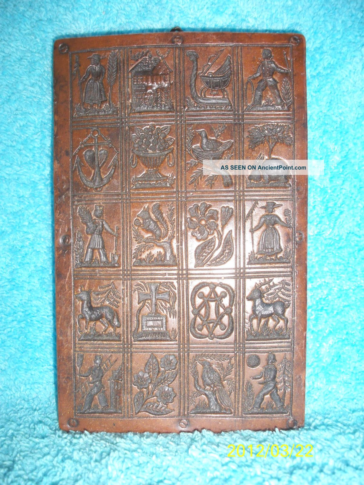 Antique Wax Springerle 20 Pictures Unique Mold/model Germany Of Orig.  Wood Mold Primitives photo