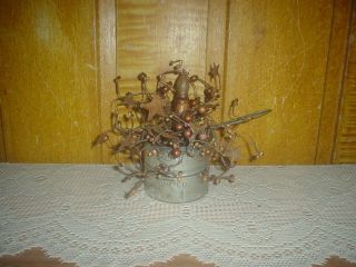 Primitive Vintage Sifter Grubby Candle Stick Berries Rt Stars Eb 204 photo
