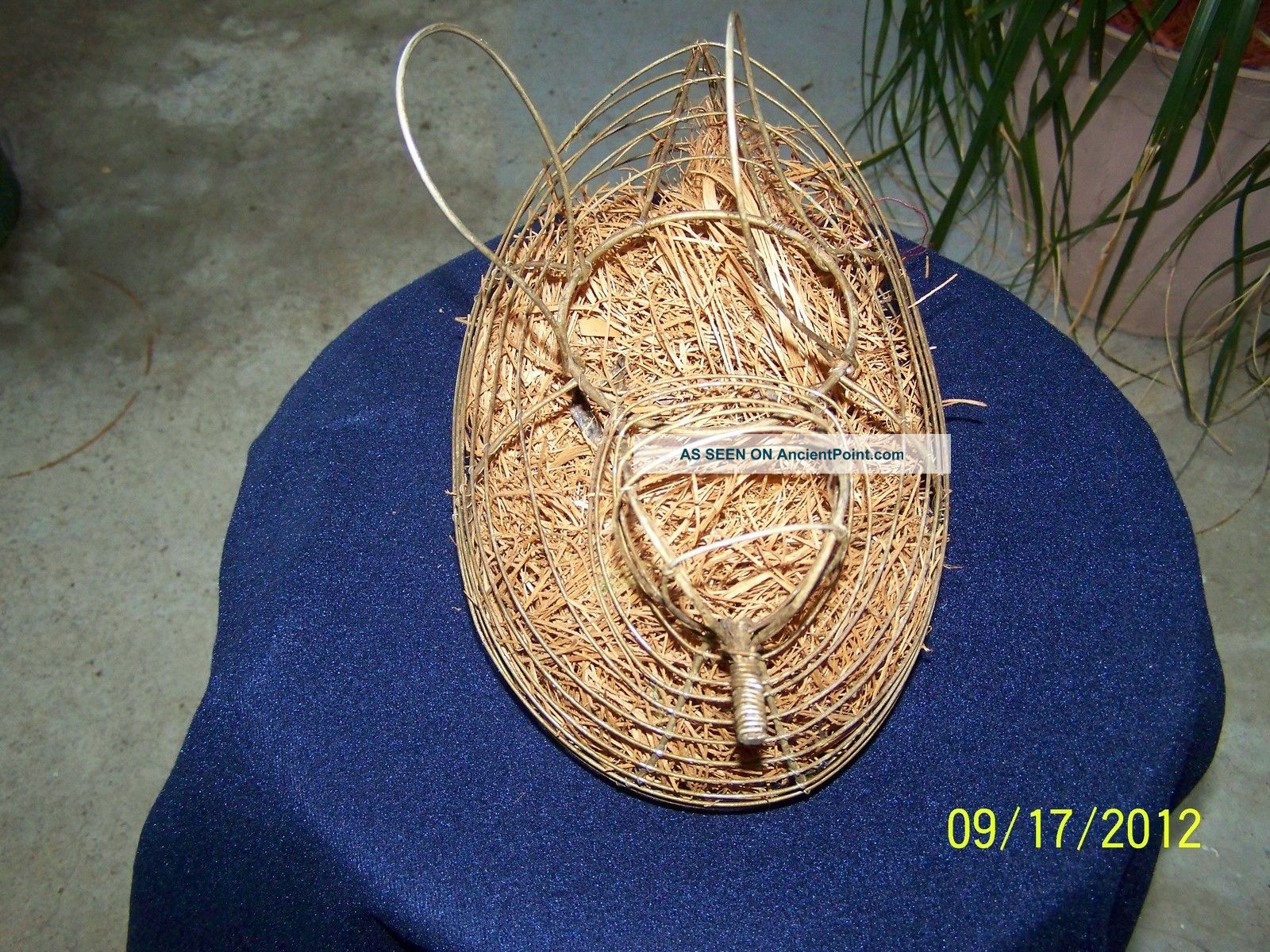 Antique Primitive Wire Hen Egg Basket Primitives photo