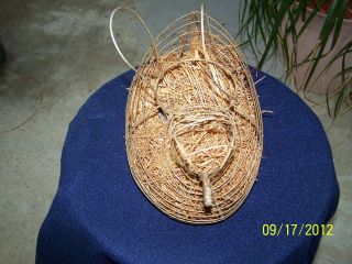 Antique Primitive Wire Hen Egg Basket photo