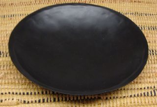 Primitive Black Iron Hammered Candle Pan Dish 7 Inch photo