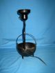 Antique/primitive/vtg Cast Iron Lead Melting Pot Lamp Primitives photo 1
