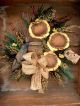 Twig Wreath~sunflowers~crow~grungy Cheesecloth Bow~prim Primitives photo 1
