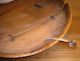 Antique Old Huge Bowl Plate Primitive Wooden Greek Holly Mountain 19th Century Primitives photo 10