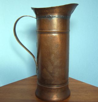 Antique Handcrafted Copper Beer Pitcher 2 Litres From France photo