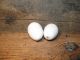 Vintage Hand Blown White Milk Glass Nesting Chicken Hen Eggs (qty 2) Starter Egg Primitives photo 4