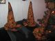 3 Primitive Witch Halloween Grubby Jar & 3 Witch Hat Ornie A Must See Primitives photo 2