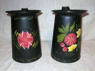Vintage Pair Of Tole Painted Measures photo