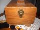Vintage Oak Dovetailed Shoeshine Box Primitives photo 1