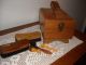 Vintage Oak Dovetailed Shoeshine Box Primitives photo 3