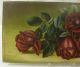Wonderful American Folk Art Red Rose Flower Painting Signed & Dated 1894 Primitives photo 1