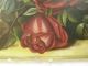 Wonderful American Folk Art Red Rose Flower Painting Signed & Dated 1894 Primitives photo 2