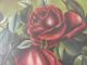 Wonderful American Folk Art Red Rose Flower Painting Signed & Dated 1894 Primitives photo 5