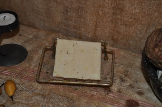 Primitive Olde Time Look Rusty Metal Soap Holder Set Or Hang Lye Soap Dish photo