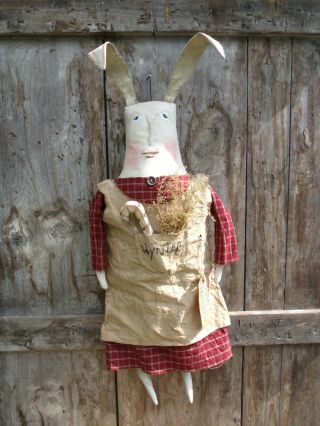 Primitive Grungy Wynter Blessings Rabbit Doll photo