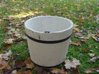 Vintage Primitive Wooden Slat Maple Syrup Sap Bucket photo