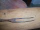 Old Early Hand Forged Brass & Wood Lrg Serving Fork Primitives photo 1