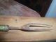Old Early Hand Forged Brass & Wood Lrg Serving Fork Primitives photo 5