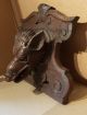 Fine Antique Boar ' S Head Carved Wooden Sign Plaque W/ Camard Dimer Label France Carved Figures photo 1