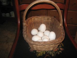Early Vintage Primitive Woven Farm Estate Egg Basket photo