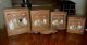 4 Vtg Dovetail Wood/wooden Nesting~stacking Pantry Boxes~fighting Cocks Roosters Primitives photo 1