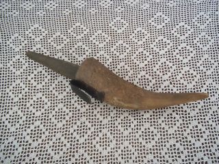 Antique C1770 Revolutionary War Powderhorn Belt Tool Holder Orig Whetstone photo