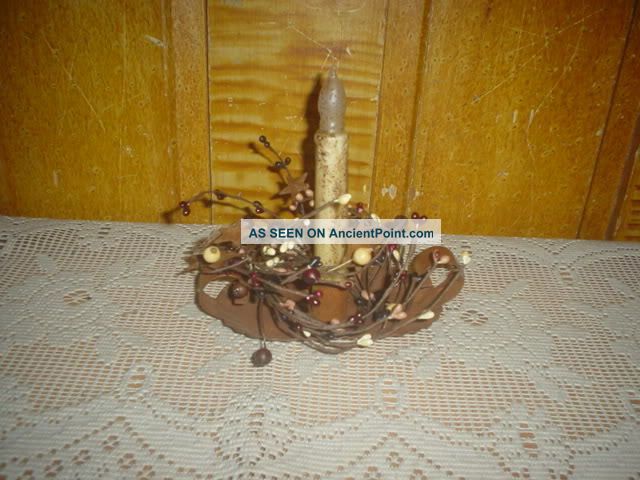 Primitive Candle Holder Grubby Candle Stick Berry Ring Eb 40 Primitives photo