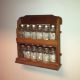 Antique Farmhouse Wooden Spice Rack With Labeled Glasses Primitives photo 1