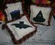Primitive Tucks Halloween Bowl Fillers Bat Witch Hat Cauldron Handpainted Ornies Primitives photo 1