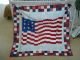 Primitive Hand Crafted American Flag Quilt Wall Hanging Primitives photo 3