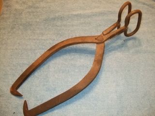 Vintage Ice Tongs,  Hand Forged,  16.  5” Long,  9927 photo