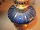 Tiny Little Oil Lamp With Blue Glass.  Design. Primitives photo 1