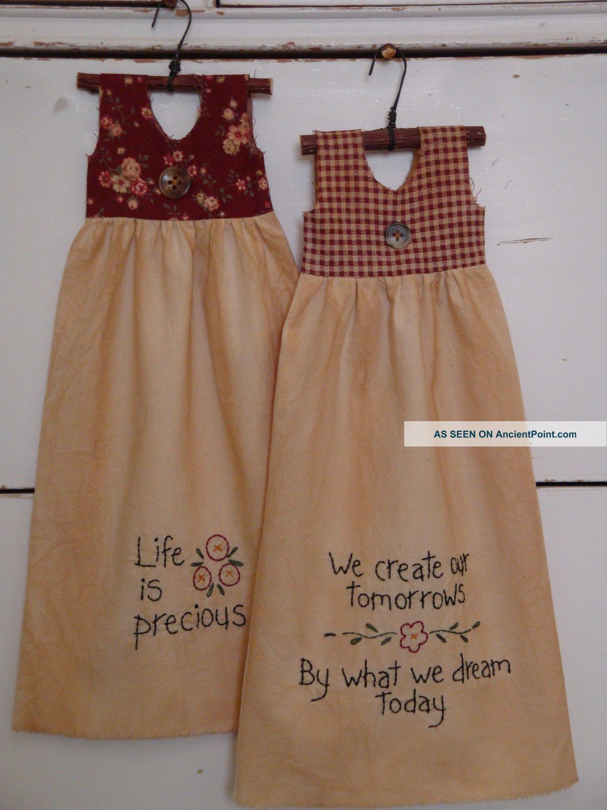 Primitive Decorative Dress,  Tea Dyed,  Hand Made,  Doll Primitives photo