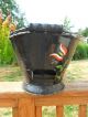 Vintage Coal Bucket Ash Bucket Black Scuttle Pail Fireplace Galvanized Tole Primitives photo 4
