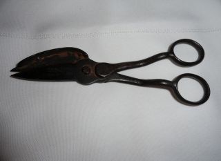 Antique Pair Of Wb Barnard Pat.  1864 Metal Old Candle Wick Scissors photo