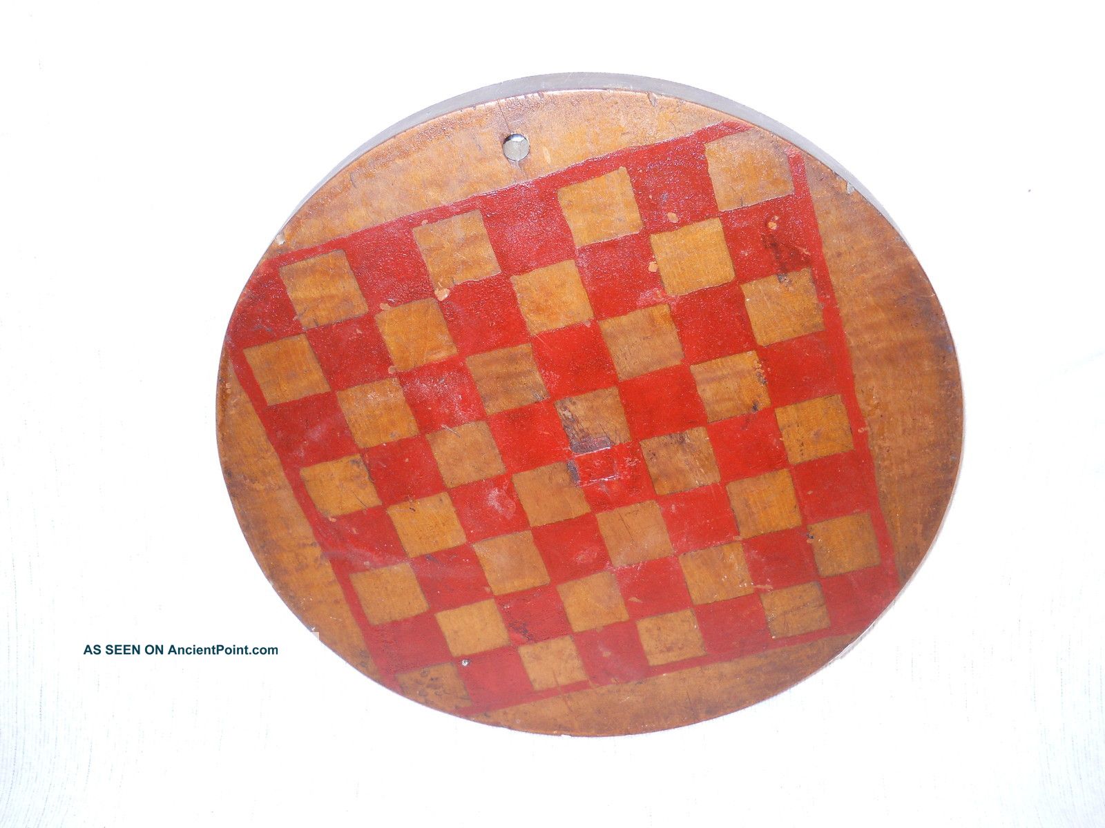 Old Primative Antique Circle Double Sided Wood Game Board Primitives photo